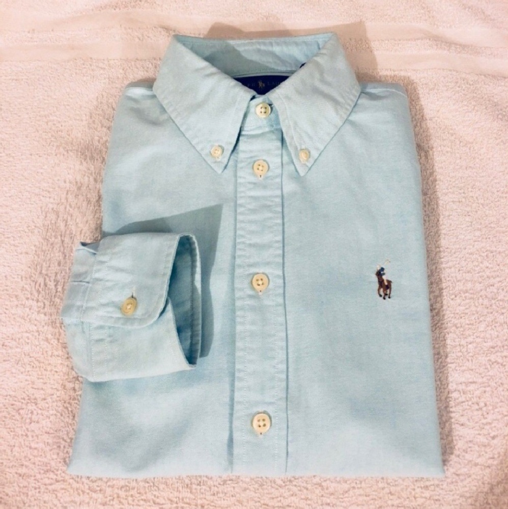 Polo Mint green button up SM